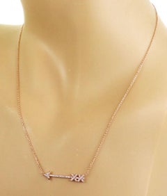 Tiffany & Co. Picasso Graffiti Diamond 18k Rose Gold Arrow Pendant Necklace 18"