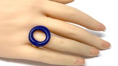 Tiffany & Co. Elsa Peretti Sevillana Lapis Lazuli 18k Yellow Gold Ring Size 7
