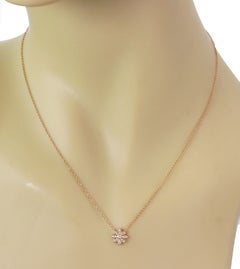 Tiffany & Co. Enchant Diamond 18k Rose Gold Flower Pendant Necklace 16"