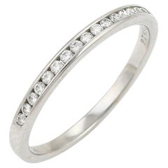 Tiffany & Co. Channel Set Diamond Half Circle Platinum 2.5mm Band Ring Size 9