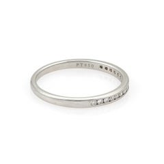 Tiffany & Co. Channel Set Diamond Half Circle Platinum 2.5mm Band Ring Size 9