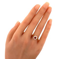 Tiffany & Co. Diamond Ruby Floral 18k Yellow Gold Ring Size 4.5