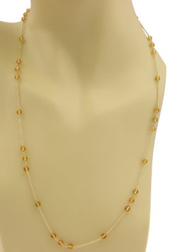 Tiffany & Co. Faceted Citrine Bead 18k Yellow Gold Necklace 24"