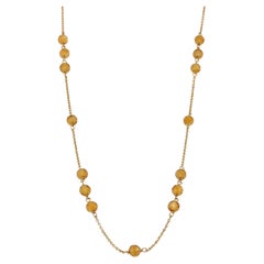 Tiffany & Co. Faceted Citrine Bead 18k Yellow Gold Necklace 24"