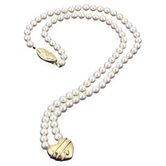 Tiffany & Co. Cupid Arrow Heart Pearl 18k Yellow Gold Pendant Necklace 15.5"
