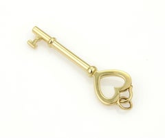 Tiffany & Co. Heart Key 18k Yellow Gold Charm Pendant