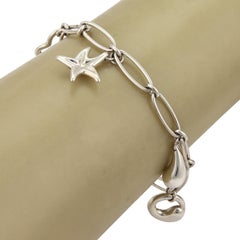 Tiffany & Co. Elsa Peretti Sterling Silver 5 Charm Bracelet 7.25"