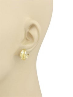 Tiffany & Co. Leaf 18k Yellow Gold Huggie Earrings