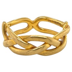 Tiffany & Co. Braided 18k Yellow Gold Band Ring Size 5