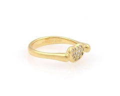 Tiffany & Co. Elsa Peretti Diamond Bean 18k Yellow Gold Ring Size 5