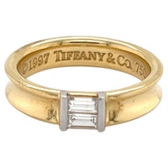 Tiffany & Co. Baguette Diamond 18k Yellow Gold Channel Band Ring Size 6