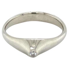 Tiffany & Co. Peretti Diamond Pointed Top Platinum Ring Size 6