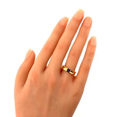 Tiffany & Co. Baguette Sapphire 18k Yellow Gold Band Ring Size 6