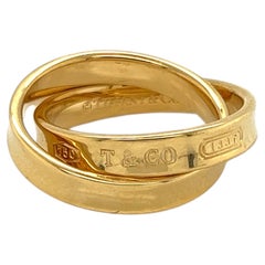 Tiffany & Co. 1837 Interlaced 18k Yellow Gold Band Ring Size 4.5