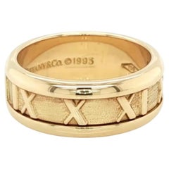 Tiffany & Co. Atlas 18k Yellow Gold Roman Numeral Band Ring Size 5