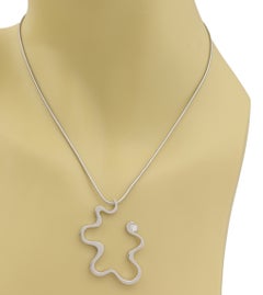 Tiffany & Co. Frank Gehry Equus Diamond 18k White Gold Pendant Necklace 16"