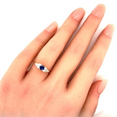 Tiffany & Co. Diamond Sapphire 18k Yellow Gold Cocktail Ring Size 6