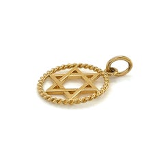 Tiffany & Co. Star of David 18k Yellow Gold Round Charm Pendant