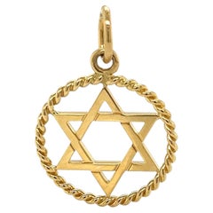 Tiffany & Co. Star of David 18k Yellow Gold Round Charm Pendant