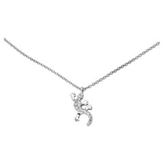 Tiffany & Co. Diamond Salamander 18k White Gold Pendant Necklace 16"