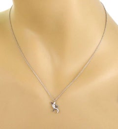 Tiffany & Co. Diamond Salamander 18k White Gold Pendant Necklace 16"