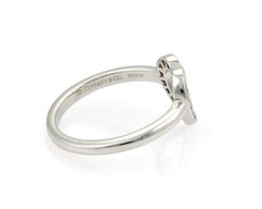 Tiffany & Co. Diamond Open Heart Platinum Ring Size 4.5