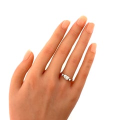 Tiffany & Co. Elsa Peretti Diamond Mini Bean Platinum Ring Size 4