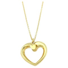 Tiffany & Co. Paloma Picasso Tenderness 18k Yellow Gold Heart Pendant Necklace