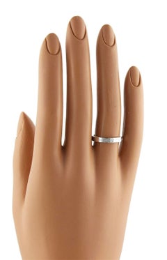 Tiffany & Co. 3 Diamond Platinum Flat Band Ring Size 6