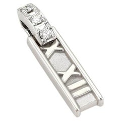 Tiffany & Co. Atlas Diamond 18k White Gold Bar Charm Pendant