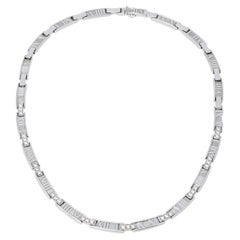 Tiffany & Co. Atlas Diamond 18k White Gold Collar Necklace 16"