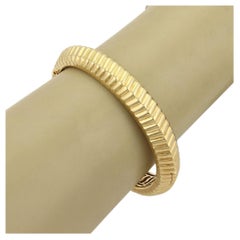 Tiffany & Co. 18k Yellow Gold Fancy Ribbed Bangle Bracelet 6.25"