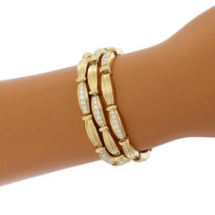 Tiffany & Co. Diamond 18k Yellow Gold Triple Row Link Bracelet 7"