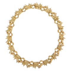 Tiffany & Co. Ribbon Bow 18k Yellow Gold Collar Necklace 16"