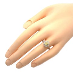 Tiffany & Co. 1.07ct Fancy Intense Yellow Diamond Platinum Ring Size 6