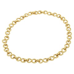 Tiffany & Co. Infinity Link 18k Yellow Gold Collar Necklace 15.5"