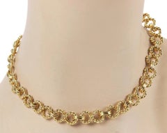 Tiffany & Co. Infinity Link 18k Yellow Gold Collar Necklace 15.5"