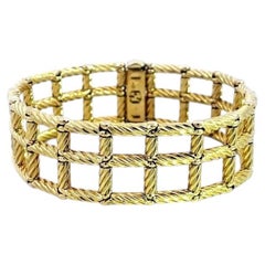 David Yurman Grid Wrap Link 18k Yellow Gold Bracelet 7"