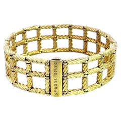David Yurman Grid Wrap Link 18k Yellow Gold Bracelet 7"