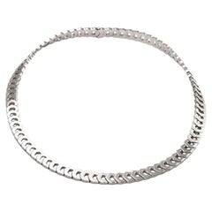 Cartier C Hearts 18k White Gold Collar Necklace w/ Service Paper 17"