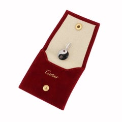 Cartier Yin Yang Ruby Diamond Enamel 18k White Gold Charm w/ Service Paper