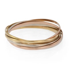 Rare Cartier Trinity Seven Rolling Bangles 18k Tri-Color Gold Bracelet 7.5"