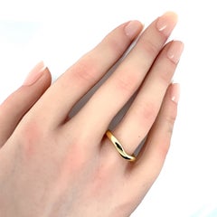 Tiffany & Co. Elsa Peretti Curved 18k Yellow Gold Band Ring Size 7.5