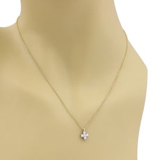 Tiffany & Co. Mini Cruciform Diamond Platinum & 18k Gold Cross Pendant Necklace