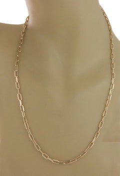Collana Cartier Santos de Cartier in oro giallo 18 carati con maglie a forma di graffetta, con certificato, 22"