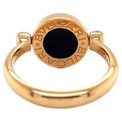 Bvlgari Bvlgari Flip MOP Black Onyx 18k Rose Gold Ring Size 6.5 EU 53
