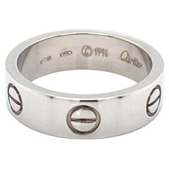 Cartier LOVE Classic 18k White Gold Band Ring w/ Cert Size 6.5 EU 54