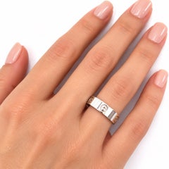 Cartier LOVE Classic 18k White Gold Band Ring w/ Cert Size 7 EU 55