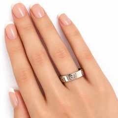 Cartier LOVE Classic 18k White Gold Band Ring w/ Paper Size 8.75 EU 59