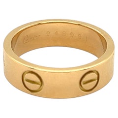 Cartier LOVE Classic 18k Yellow Gold Band Ring w/ Paper Size 5.75 EU 52
